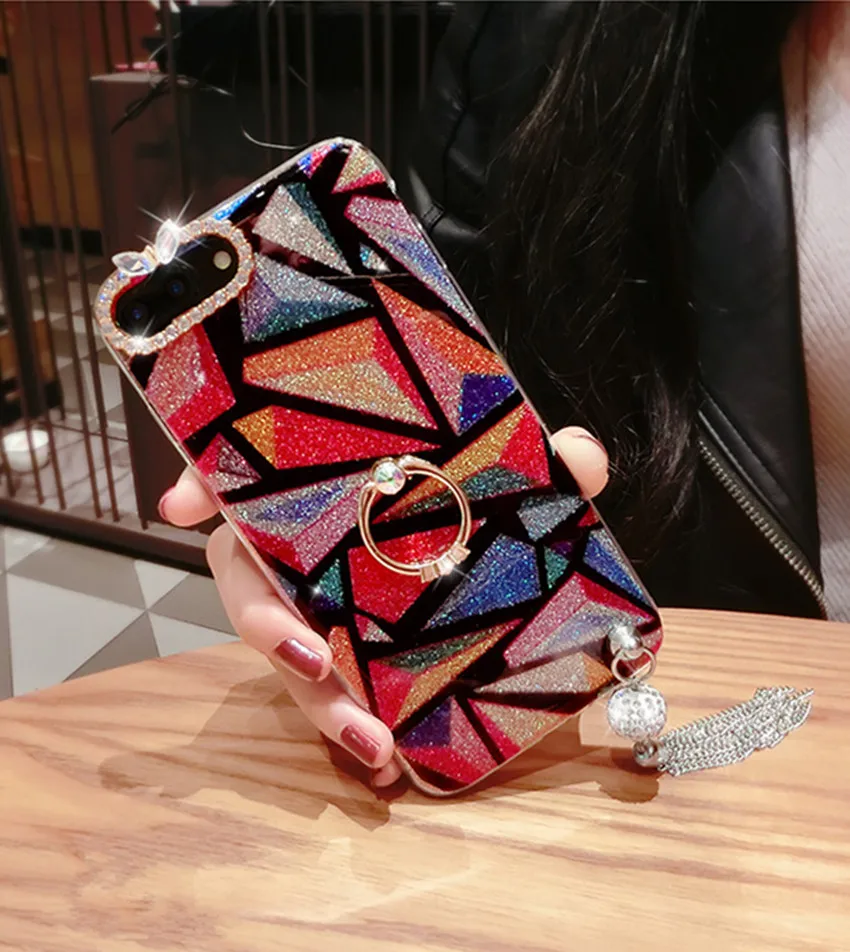Роскошный красочный мягкий силиконовый Блестящий бриллиантовый чехол с