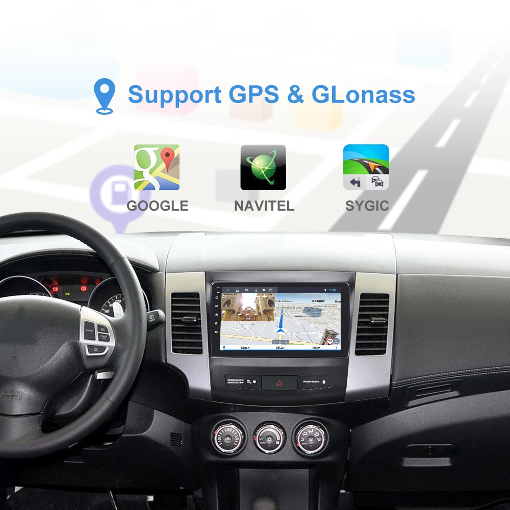 Автомобильный MP5 видеоплеер 2 + 16 ГБ 10 1 дюйма Android 9 Din радио Bluetooth для Mitsubishi Outlander