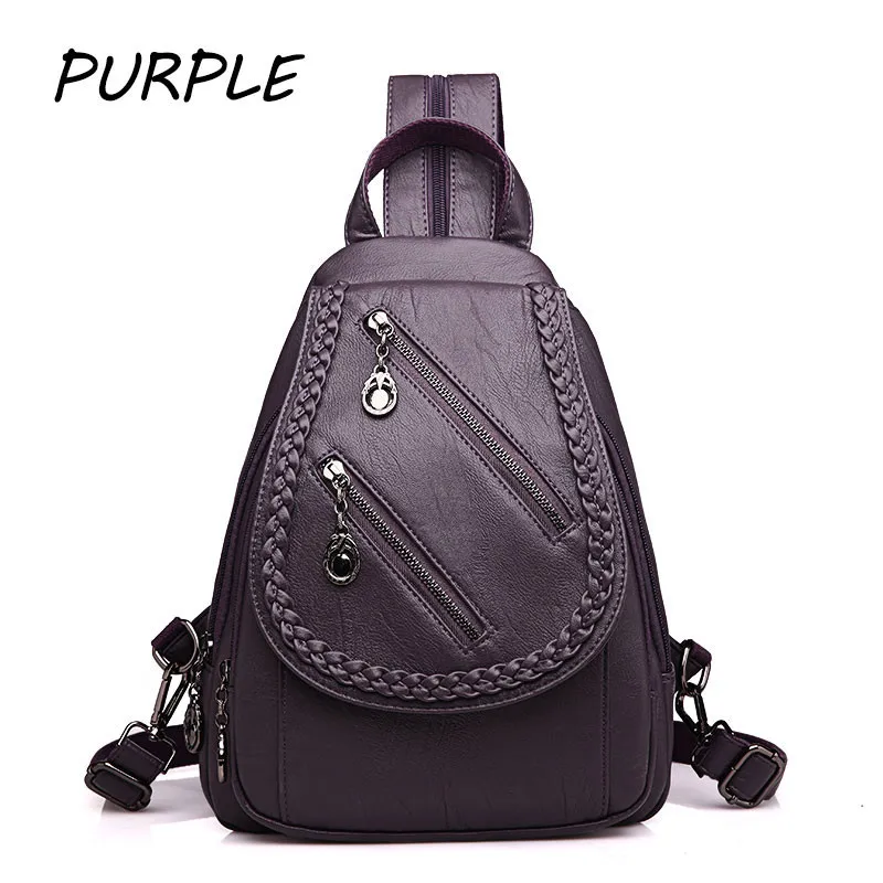 Женские кожаные рюкзаки из искусственной кожи на молнии Mochila Escolar школьные для