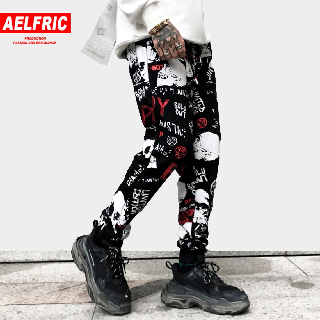 AELFRIC/Повседневные Мужские штаны с буквенным принтом поступление 2019 года модные