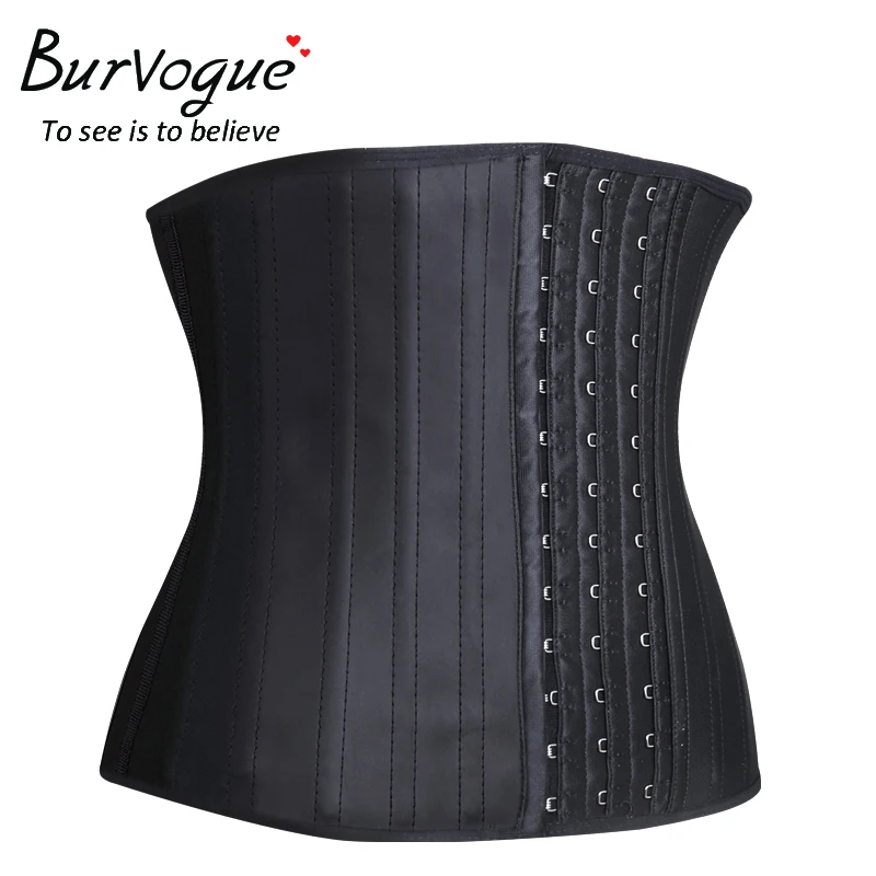 Латексный корсет с 25 стальными косточками Burvogue, Женский корсет с контролем талии и бюстье, корсет под грудь, утягивающий корсет