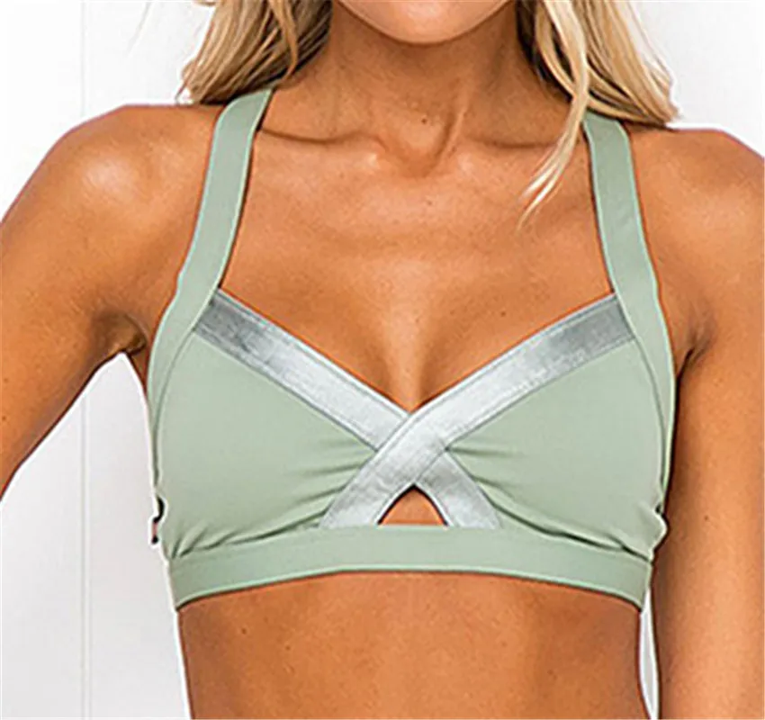 CB1066 green bra Спортивная одежда для тренировок, женский розовый комплект для йоги, женский спортивный костюм для фитнеса, женские леггинсы, спортивный бюстгальтер, спортивный костюм S L - Цвет: CB1066 green bra