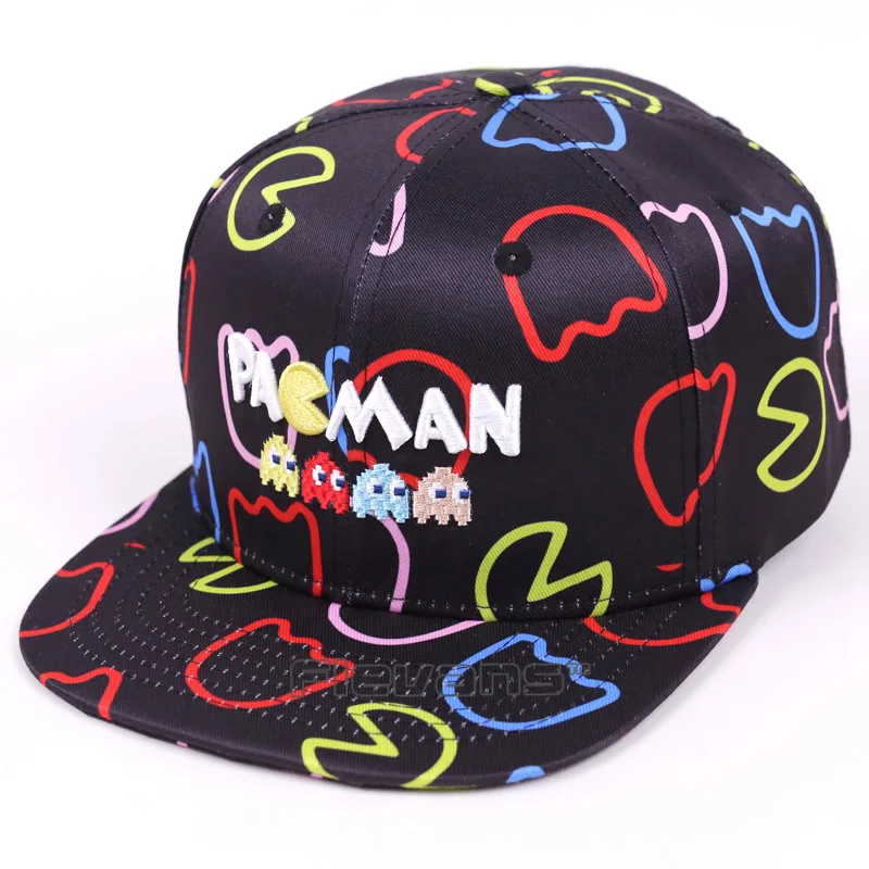 Pacman Snapback бейсболка с вышивкой шляпа для мужчин и женщин Pac Мужская Повседневная Хип-хоп кепка s