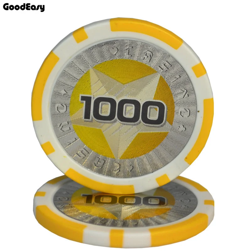 5 шт./компл. Лидер продаж мульти-col 11,5g из АБС-пластика/железо Casino Chips в форме фишек Казино холдем Монте Карло для покера фишек казино аксессуары - Цвет: 1000