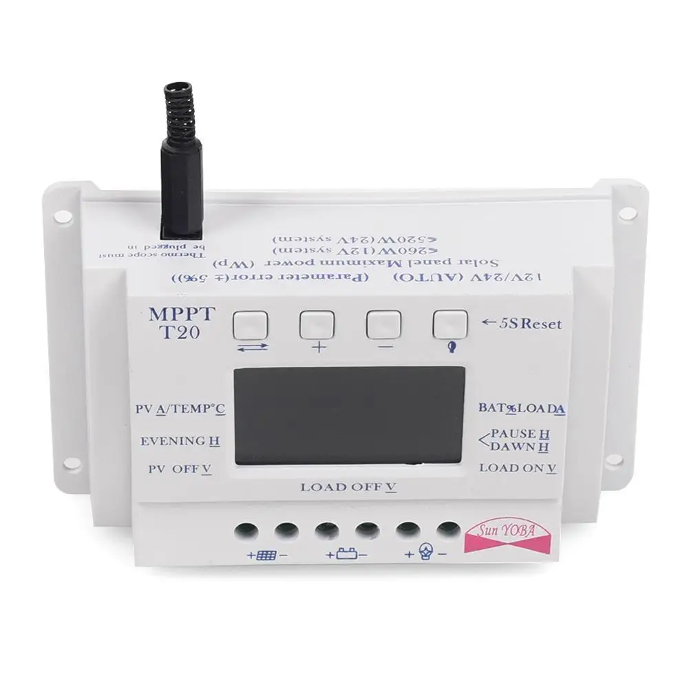 2015 LCD 20A 12 V/24 V MPPT солнечная панель Батарея регулятор заряда контроллер три времени