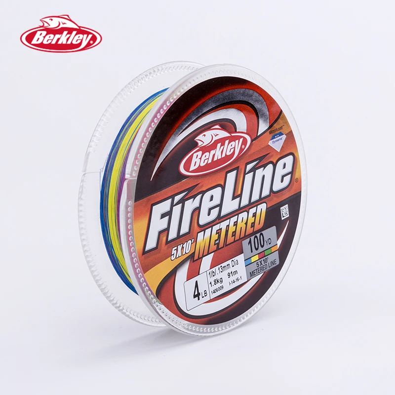 Berkley FireLine 5-color Metered 4lb-20lb рыболовные линии измерения глубины расстояние Морской Карп Рыбалка Pesca Peche 100yd/91m