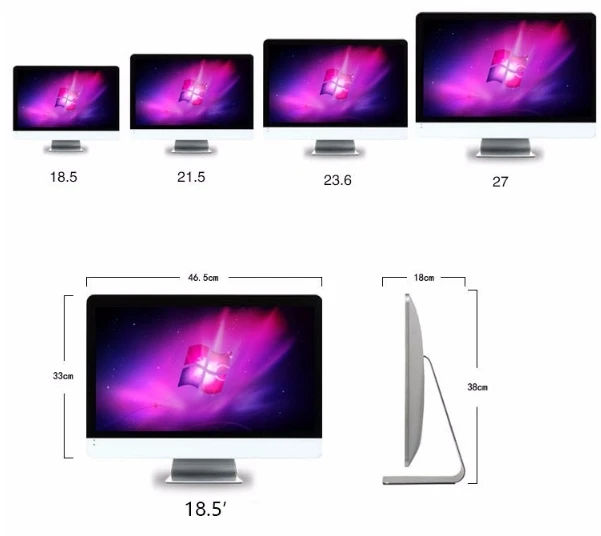 Preise China Fabrik Preis 18,5 Zoll 21,5 Zoll 23,5 Zoll Core I3 I5 I7 Günstige Gaming Desktops Alle In Einem Pc/computer