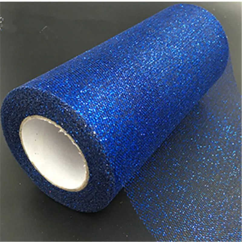 Navy Blue Горячая блестящая Тюлевая ткань 15 см* 22 м детский душ тюль ролл юбка пачка DIY свадебная отделка органзы День Рождения украшения для детей - Цвет: Navy Blue