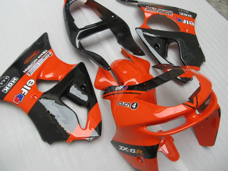 ABS full Fairing kit fit for Kawasaki ZX6R 1998 1999 NINJA ZX-6R 98 99 orange black high grade fairings set AS26 | Автомобили и