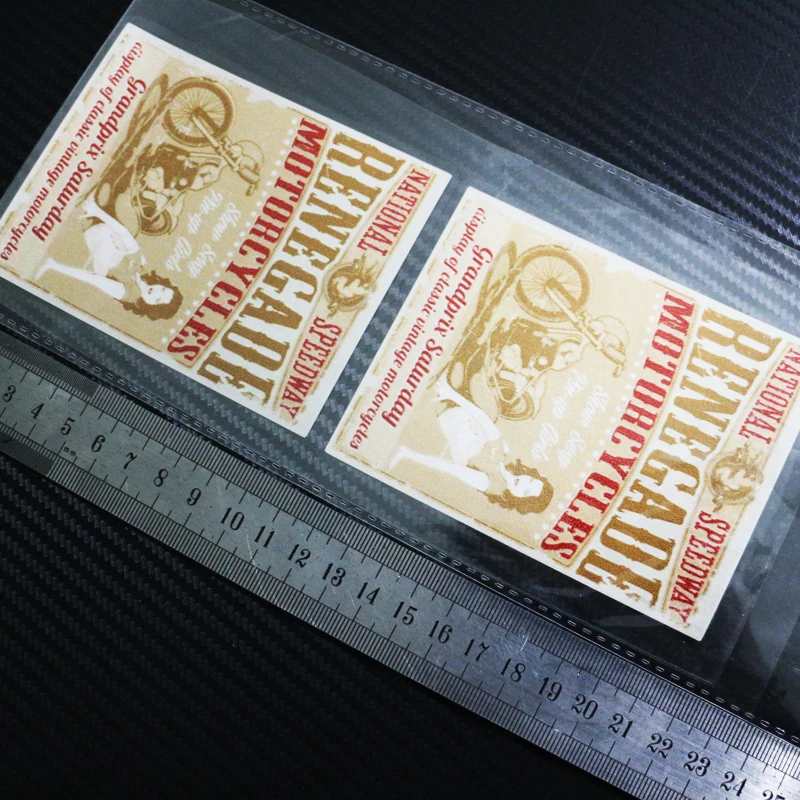 Sixsub мотоцикл ламинированный стикер Винтажный Классический поплавок Чоппер