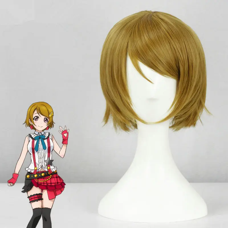 Love Live! LoveLive парик ханайо Коидзуми 14 дюймов зеленые микс золотые короткие прямые