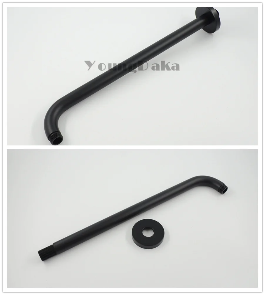 Латунный черный 8-дюймовый круглый душевой набор с насадкой для душа ванной