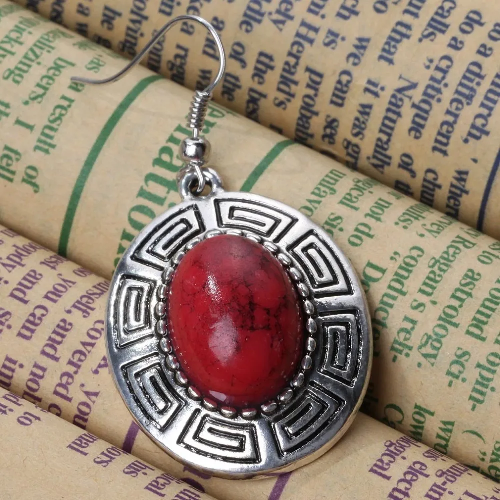 Модные Винтажные серьги ювелирные изделия для вечеринок Тибет серебро Овальный