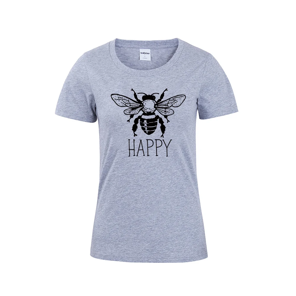 Забавные пчела счастливым рубашка BeeTshirts женские Happy пчелы Вид Повседневная