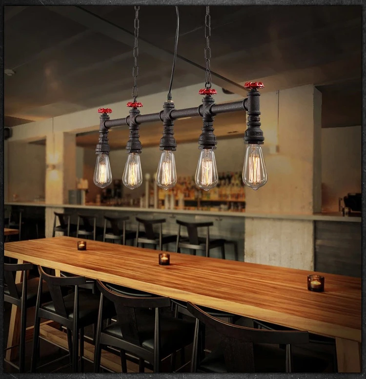 Ретро Лофт Стиль водопроводные трубы лампа Эдисона подвесной светильник
