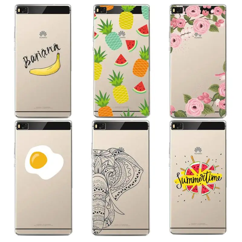 Мягкий прозрачный чехол из ТПУ С Рисунком Слона для huawei P10plus P8 P9lite honor 3c 4c 6a 7 8 9 5c с