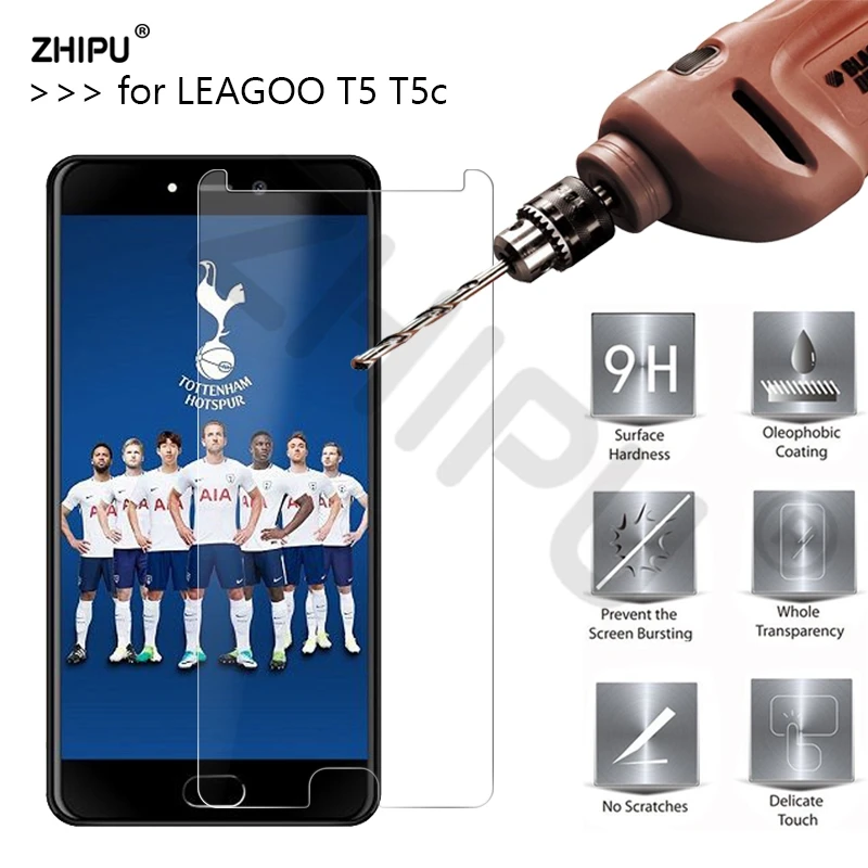 5 шт./лот закаленное Стекло для Leagoo T5 T5C дюймов Экран протектор Защитная пленка