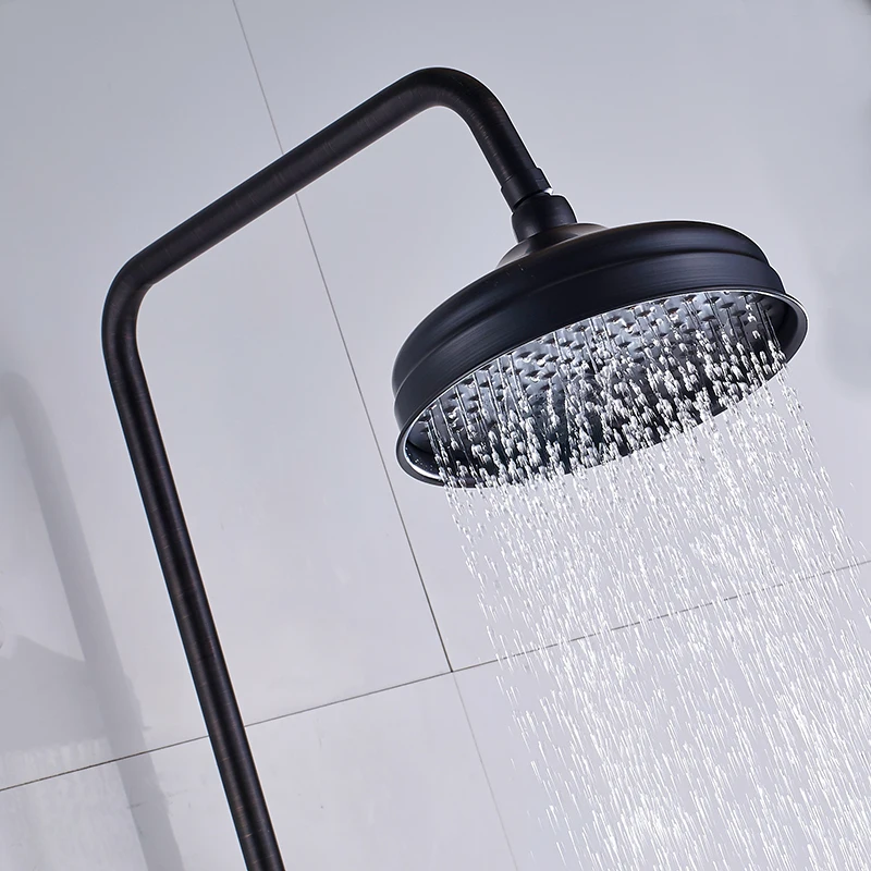 Ванная комната латунь 8 &quotдождевой смеситель для душа набор черный бронзовый