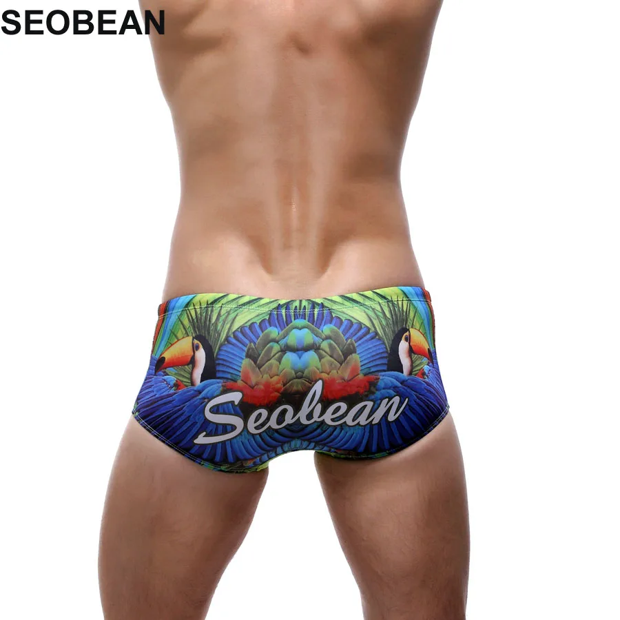 SEOBEAN купальник с изображениями попугаев мужские купальные трусы плавки