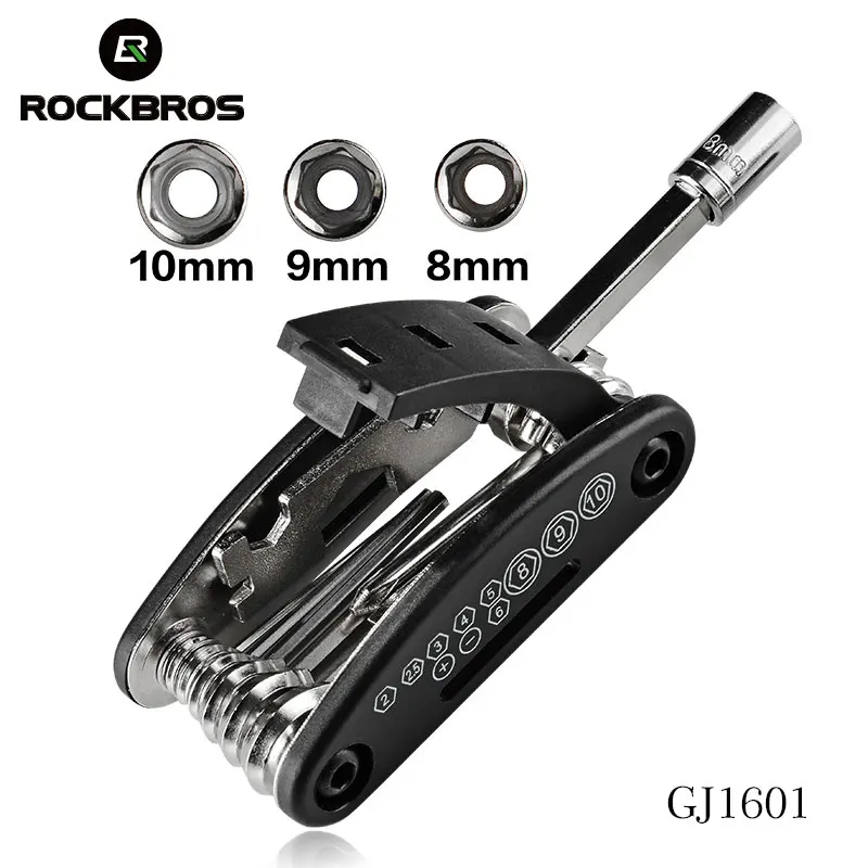 Rockbros набор инструментов для ремонта велосипеда 16 в 1 Мультитул Mtb цепь для ключа шестигранный спиц комплект Herramientas Bicicleta аксессуары велосипедные инструменты