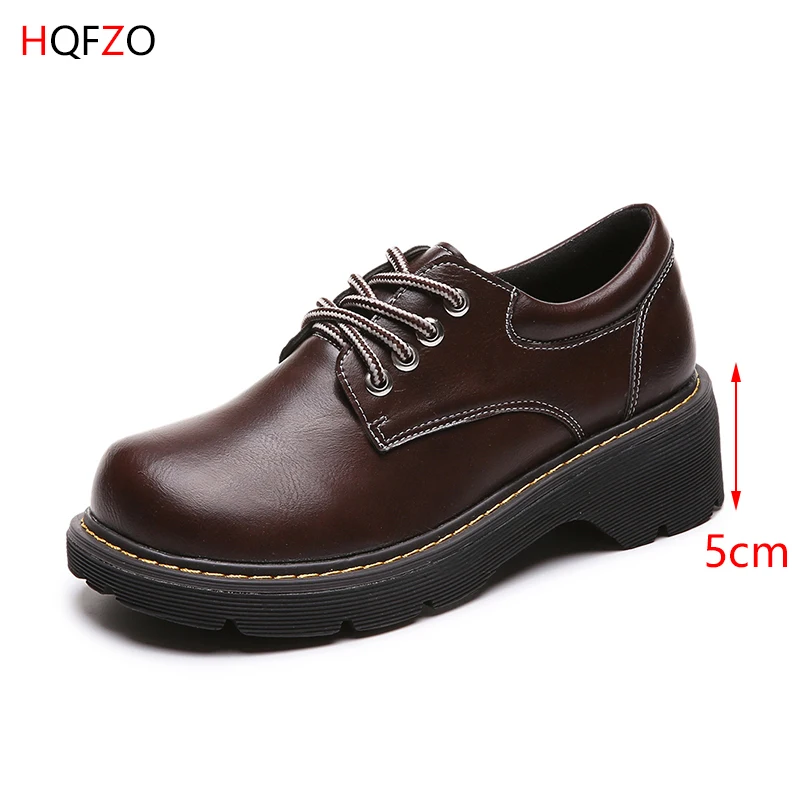 HQFZO Pantshoes/весенние женские туфли на платформе 6 см броги в британском стиле Туфли