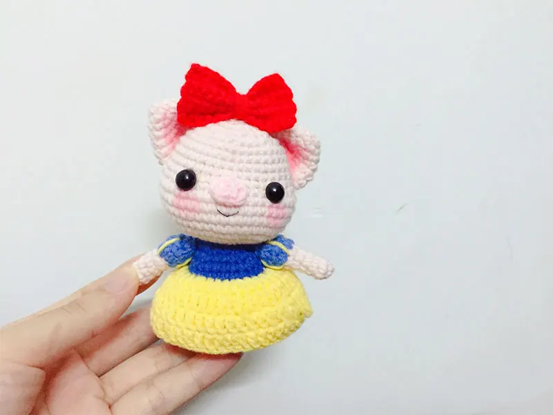 10*6 см Белоснежка одеваются свиньи крючки для вязания шерстью Amigurumi детские