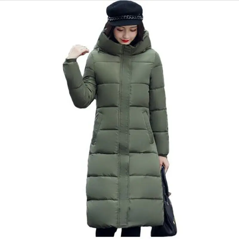 

New 2018 Woman Winter Jacket Coat Down Parka Plus Size Long Warm Hooded Coat Thickening Snow Wear Wadded Padded Jacket