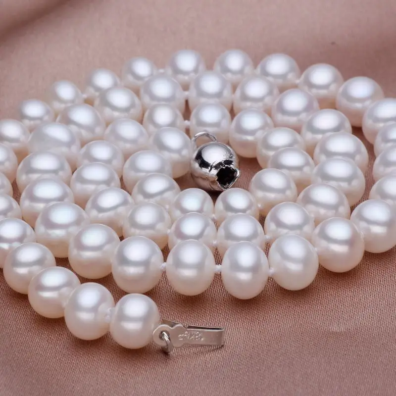 Женское Ожерелье из натурального жемчуга ASHIQI ожерелье пресноводного 925 пробы на