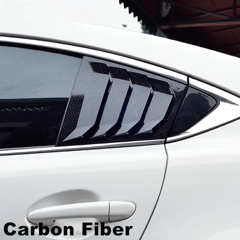 Carbon Fiber Для Mazda 6 ATENZA углеродное волокно ABS заднее стекло Hanlde треугольная крышка чаши аксессуары для стайлинга автомобилей 2 шт - Цвет: Carbon Fiber