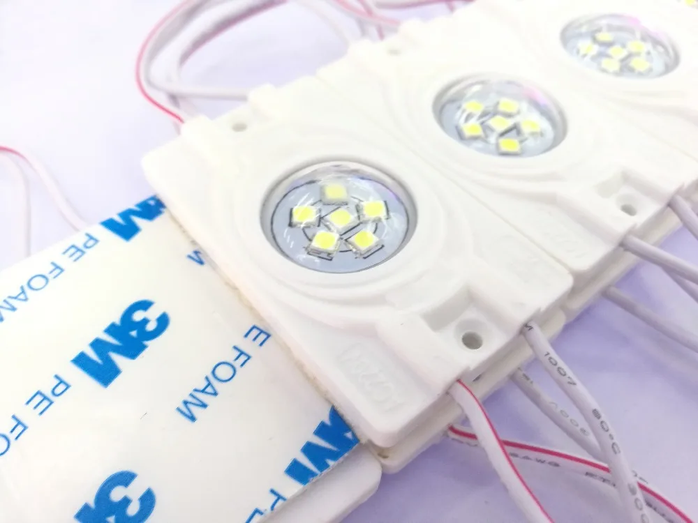 

100 шт. AC110 220 В SMD 2835 Светодиодный модуль света 6LED 2,4 Вт/шт. водонепроницаемый для рекламный щит экран окно белый