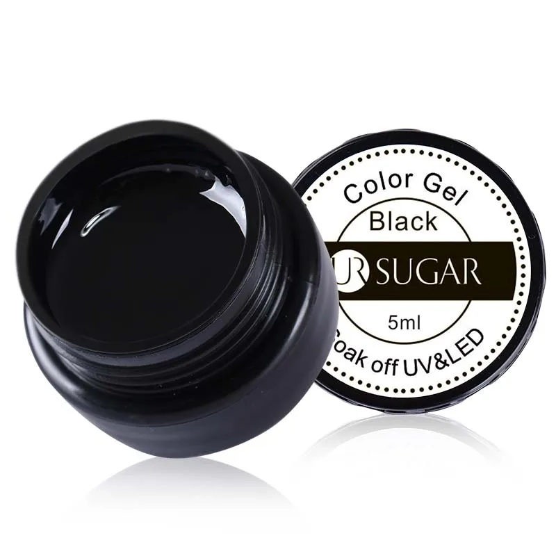 UR SUGAR Цвет гель-краска УФ-гель для ногтей блеск лак для ногтей Замачивание от ногтей гибридные Лаки Маникюр для дизайна ногтей - Цвет: BLACK