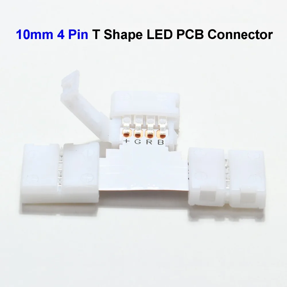 

300pcs 3528 5730 5050 5630 LED Strip Lighting 10mm 4 Pin T Shape 5050 LED Strip PCB Connector Adapter