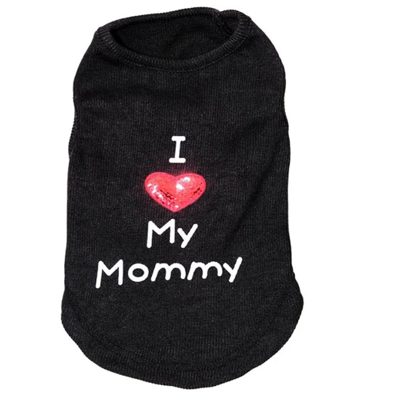Breathable Summer Dog Vest Shirt Clothes Coat Pet Cat Puppy Cotton Vests I LOVE MY DADDY MOMMY Clothing For Dogs Costumes XXS-L | Дом и сад