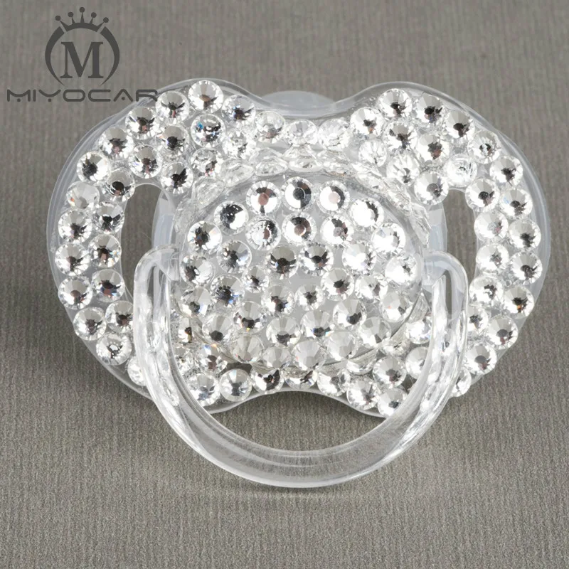 

MIYOCAR bling colorful hand made bling crystal rhinestone Baby Pacifier/ Nipples /Dummy /cocka /chupeta &pacifier clips