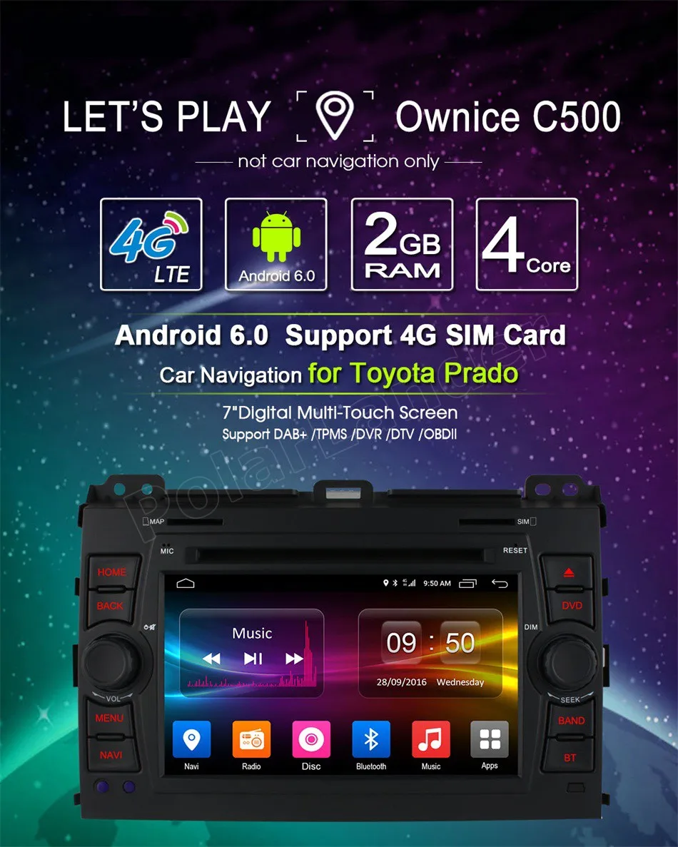 for T/oyota Hilux VI/OS Old C/amry Pr/ado R/AV4 P/rado 2003-2008 Android 6.0 car dvd player GPS stereo radio touch screen | Автомобили и