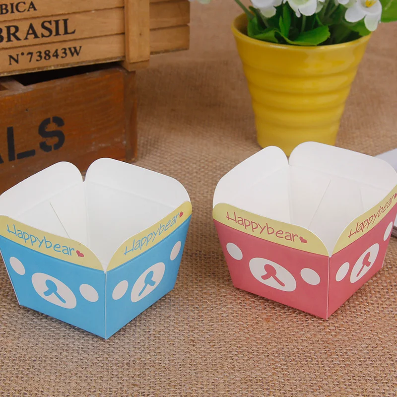 100 шт. выпечки торт Бумага чашка высокая Температура Хоккайдо квадратный кекс