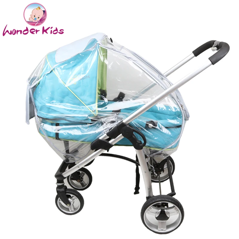Универсальный накрывной чехол от дождя, ветра и пыли для коляски для младенцев с обратной солнцезащитой и карманом аксессуаров.