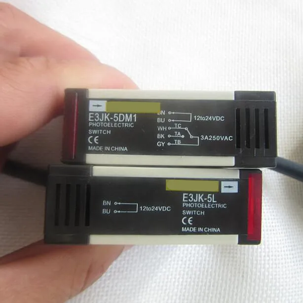 

1Set E3JK-5DM1-5L DC 12-24V 5M Through-Beam Light-ON Pre-Wired Type Fixed Photoelectric Sensor Switch