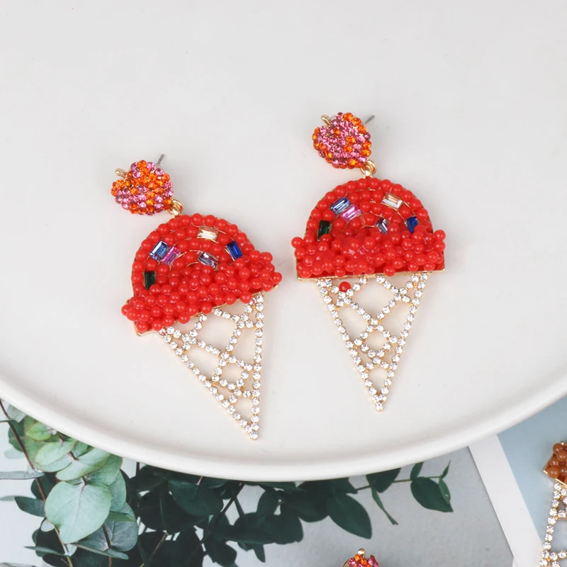 JURAN Ice Cream Earrings for Women Girls Party Drop Earrings Summer INS Trendy Drop Earrings Statement Wedding Jewelry
