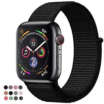 Наручных часов Apple Watch, версии спортивные нейлоновая петля ремешок для Apple Watch Watch4/3/2/1 ремень Легкий дышащий материал ремешок для iwatch Series44/42/40/38 мм - Цвет ремешка: Midnight blue