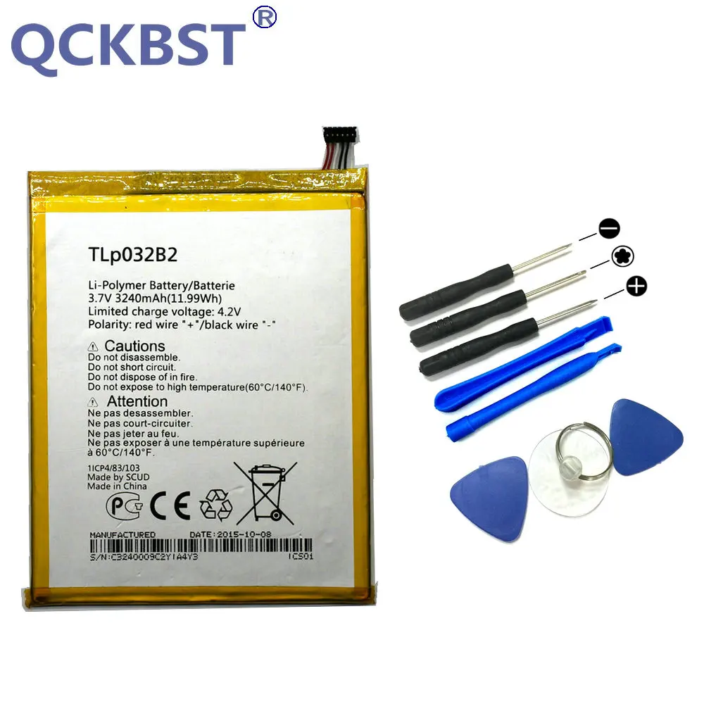 QCKBST TLp032B2 батарея 3240mAh для Alcatel One Touch Pixi 8 3 0 3G WiFi OT-9015W OT-P330X телефона + код