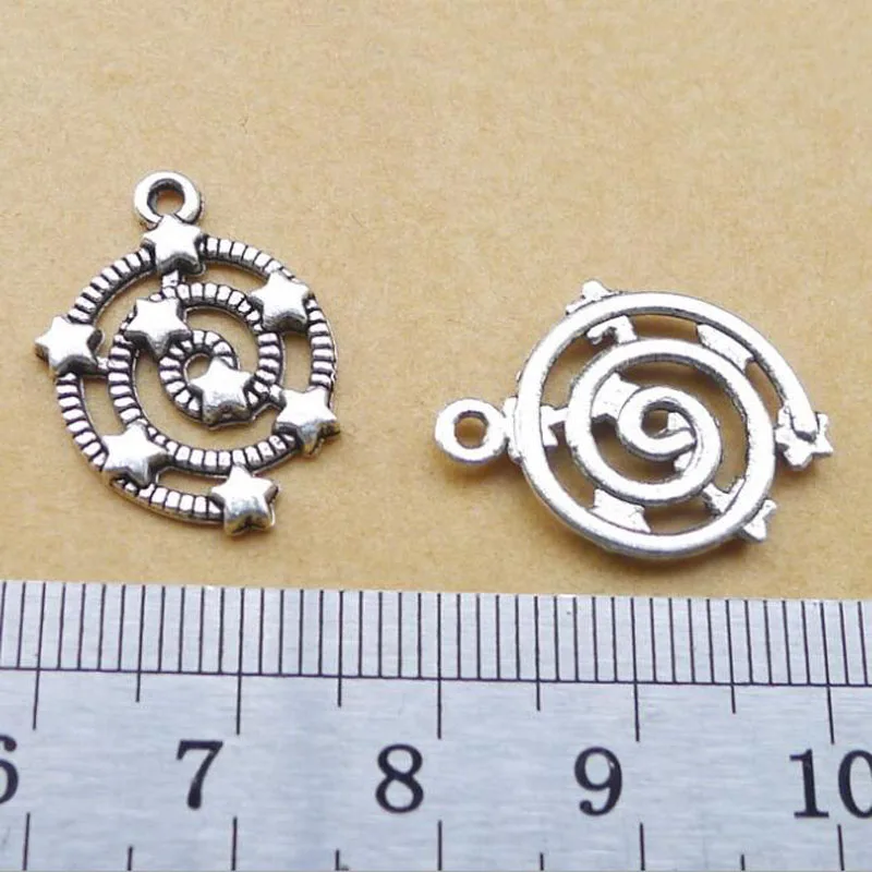 

50PCS 17x21mm Antique Silver Plated Zinc Alloy Star Charms Pendants Diy Handmade Jewelry Findings Accessories