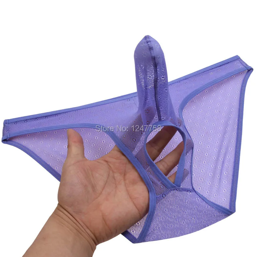 Мужские брифы с длинным мешочком черные кружевные бикини мужские трусы для геев