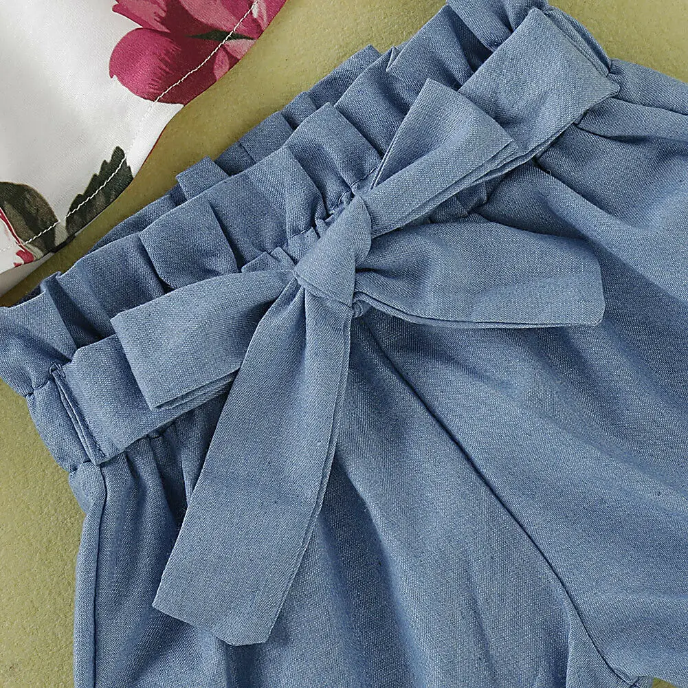 Комплект детской одежды из 2 предметов для маленьких девочек От 1 до 4 лет топы без