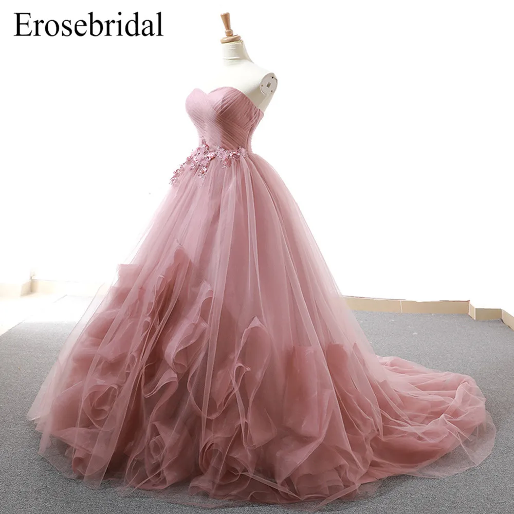 2019 Autumn New Ball Gown Wedding Dress Elegant Sweetheart Bodice White Ivory Vestido De Noiva Lace Up Back | Свадьбы и торжества