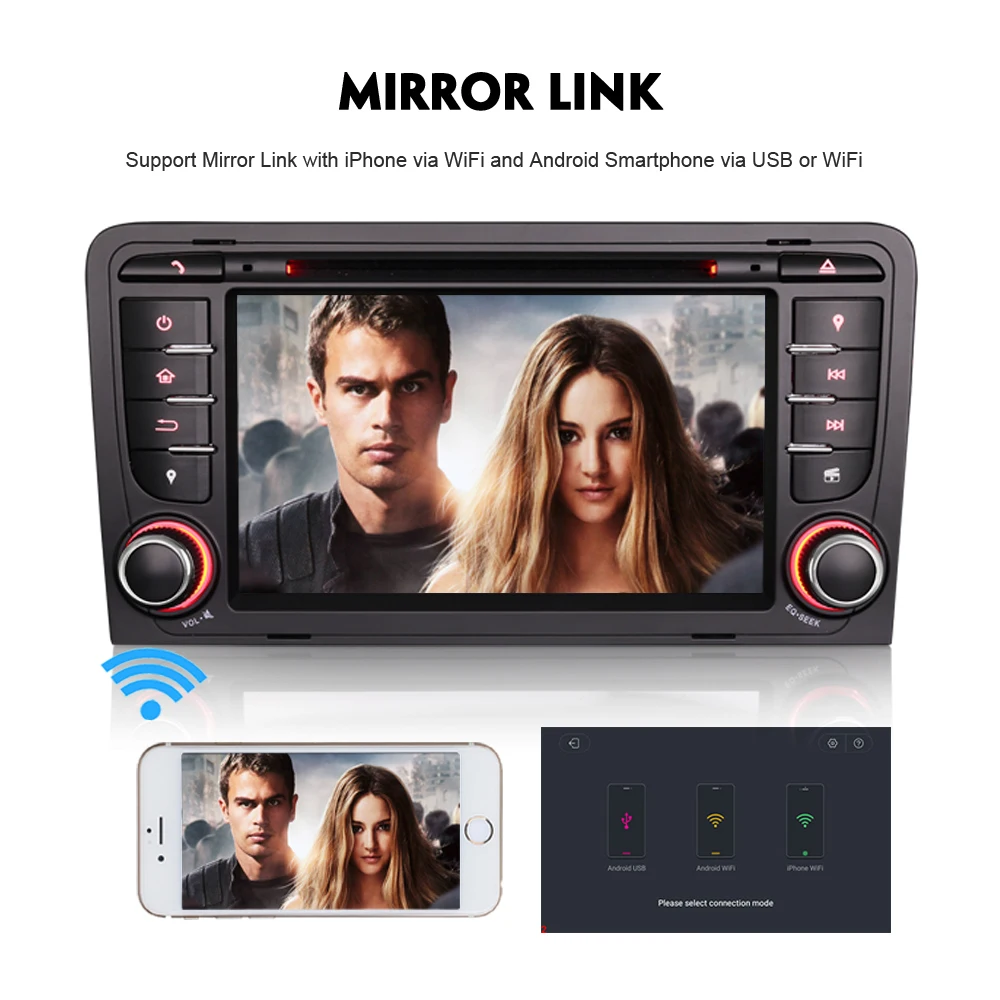 Автомобильный GPS-навигатор Восьмиядерный процессор Android 8 0 4G WiFi радио RDS BT SD USB |