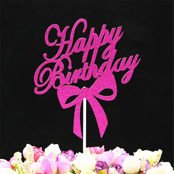 H3 Cake Topper Топпер для торта, украшения для дня рождения, детский Топпер для кекса, украшение для девичника, вечерние принадлежности, топпер для торта «С Днем Рождения» - Цвет: H3 Cake Topper