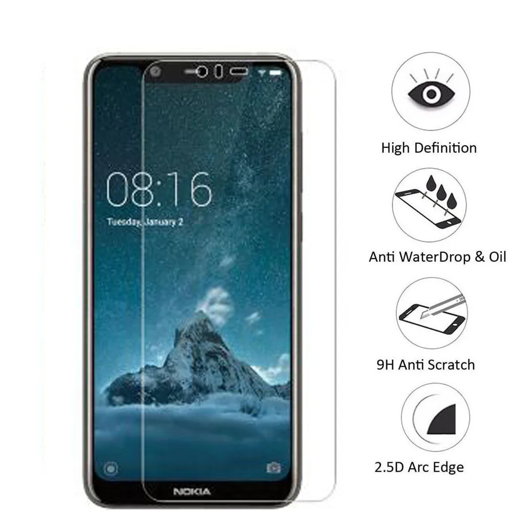 Защитное стекло для nokia x5 закаленное Nokia 5 1 Plus X Защита экрана 9H 0 26 мм 2.5D