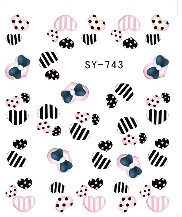 6 упак./лот блеск переводка NAIL ART наклейки на ногти цветок лоза розового