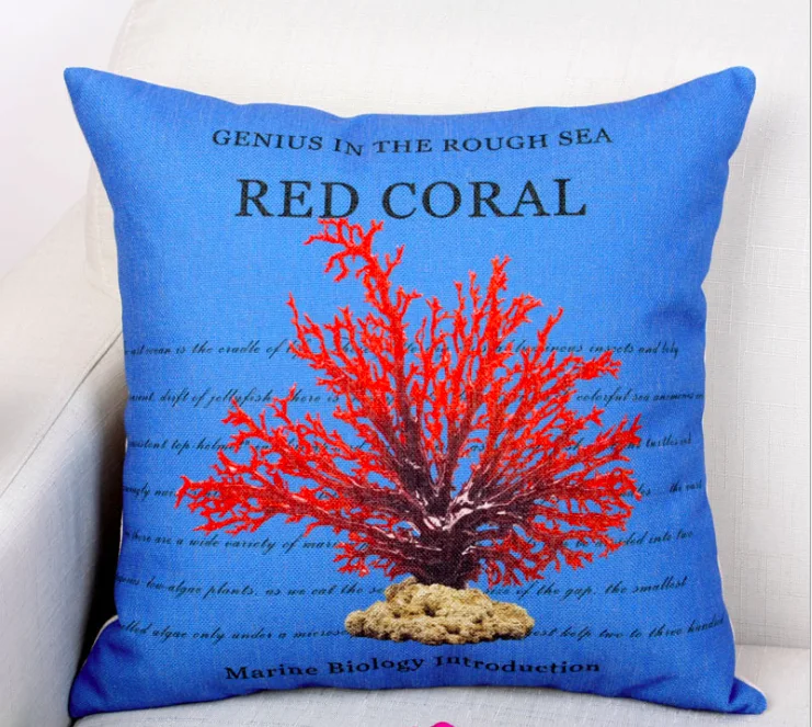 Морская звезда Коралловая Акула морская черепаха Наволочка на шею льняная